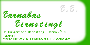 barnabas birnstingl business card